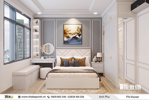 Thiết kế nội thất phòng ngủ Master sang trọng căn Emerald Celadon City 71m2 - NBX456